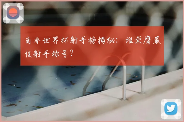 南非世界杯射手榜揭秘：谁荣膺最佳射手称号？